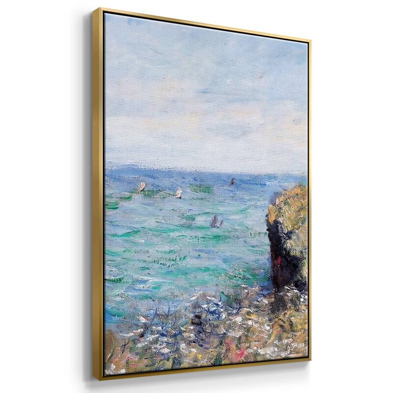 Edge of the Cliff, Pourville, 1882 - Multi Piece Framed Canvas