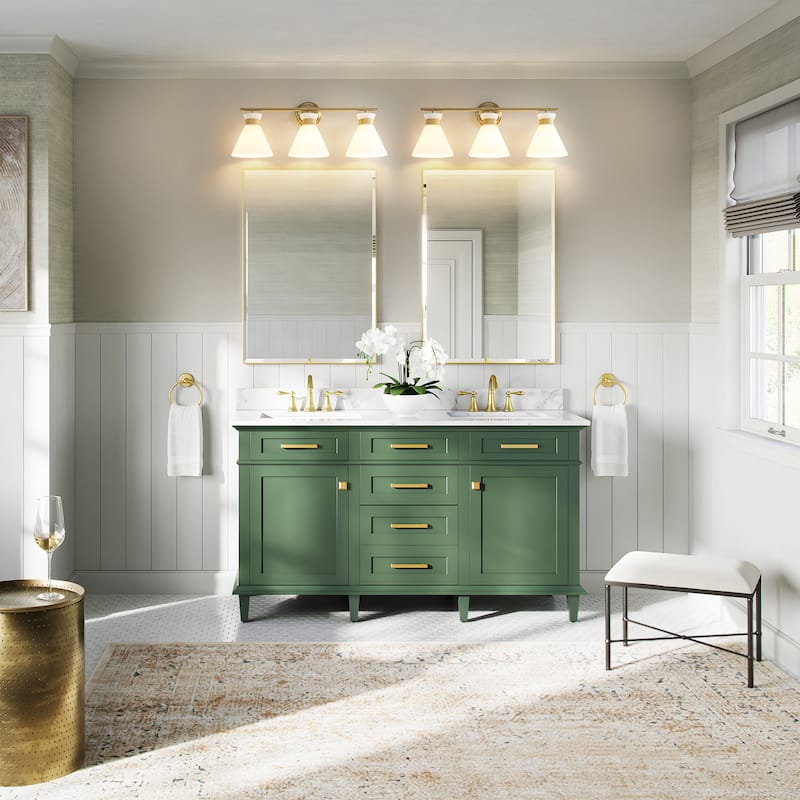 Dimmable Bathroom Vanity Light with Glass Shade