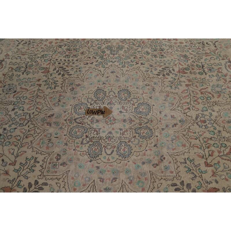 Floral Tabriz Persian Area Rug Hand-Knotted Wool Carpet - 9'10"x 12'6"