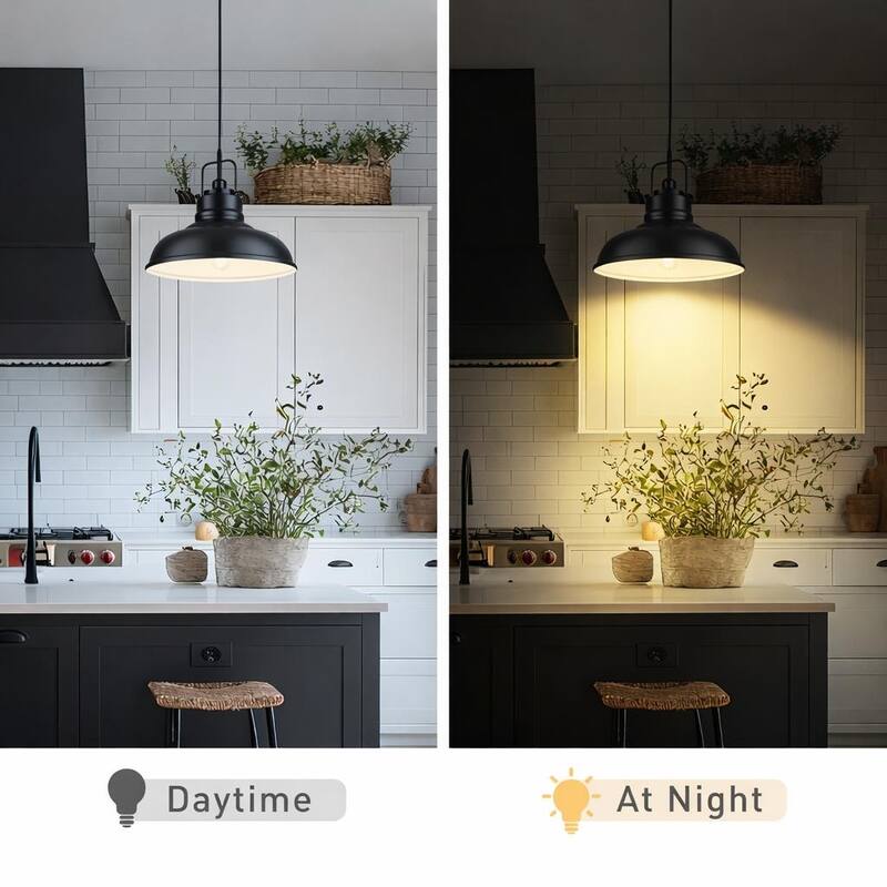 1-Light Industrial Farmhouse Metal Dome Pendant Light, Oil Rubbed Bronze Finish