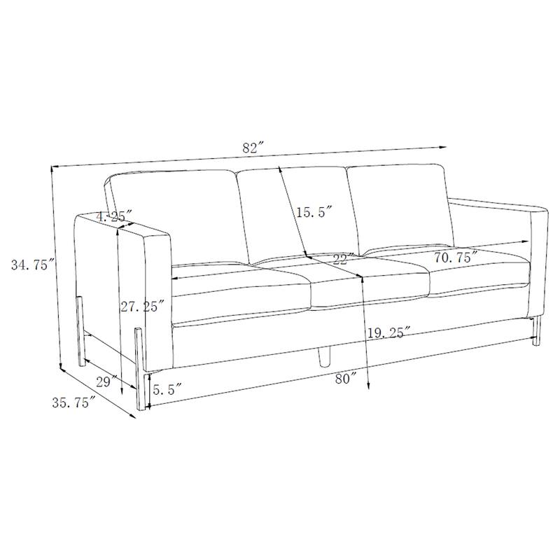 Tilly Contemporary Fabric Upholstered Track Arm Sofa
