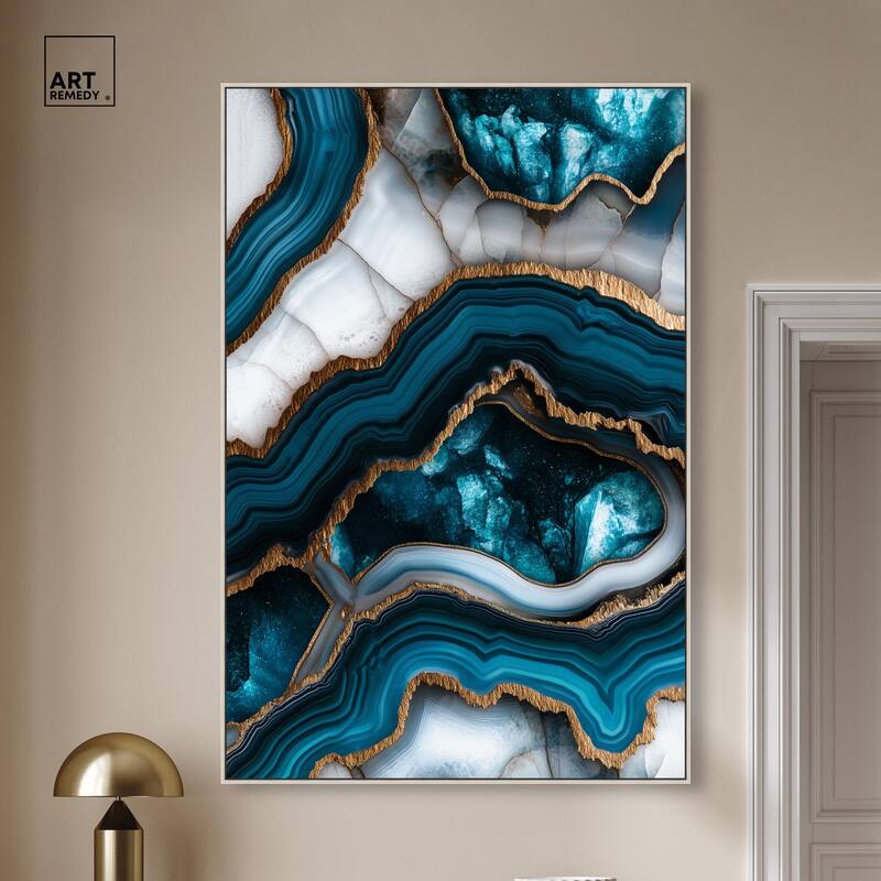 Teal Tectonic III Canvas by Art Remedy