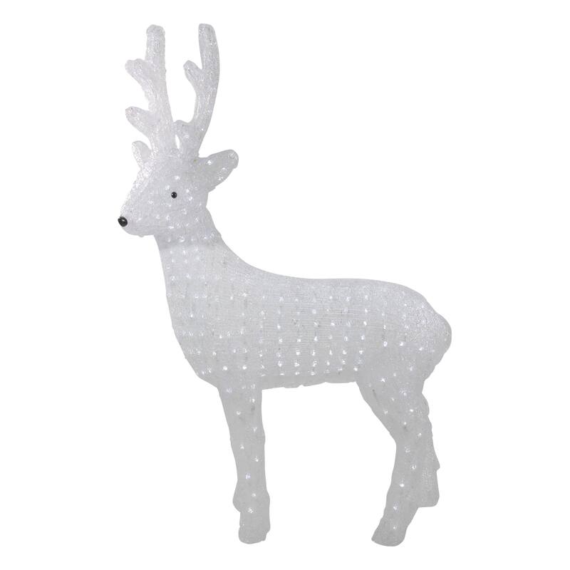 41" Lighted Acrylic Reindeer Christmas Display Decoration - White