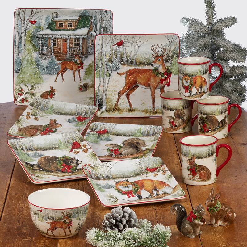 Certified International Winter Forest 16-piece Dinnerware Set, Service for 4