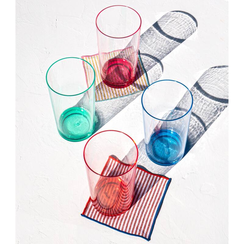 Abode Homewares Color Base Acrylic Drinking Glass - 24 oz - Set of 6