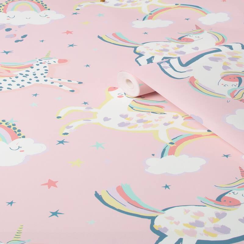 NEXT Party Unicorn Pink Wallpaper