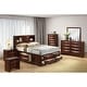 preview thumbnail 10 of 40, Furniture of America Brent 6-Piece Wood Platform Bedroom Set with Drawers and Bookcase Headboard Dark Cherry - King