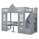 preview thumbnail 17 of 48, Twin-Over-Twin Solid Wood Bunk Bed Kids Bed with Changeable Table, Bunk Bed Turn into Upper Bed and Down Desk
