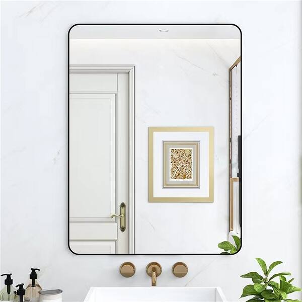 Black Bathroom Mirror with NonRusting Aluminum Alloy Metal Frame Bed