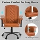 preview thumbnail 4 of 14, 45° Rotating Armrests Executive Office Chair Adjustable Height High Backrest with 90°-130° Recline PU Leather & Nail Head Trim