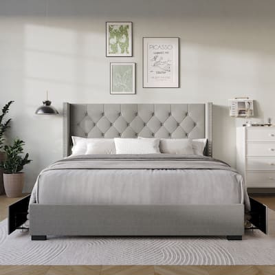 Greeley Tufted Upholstered Storage Platform Bed