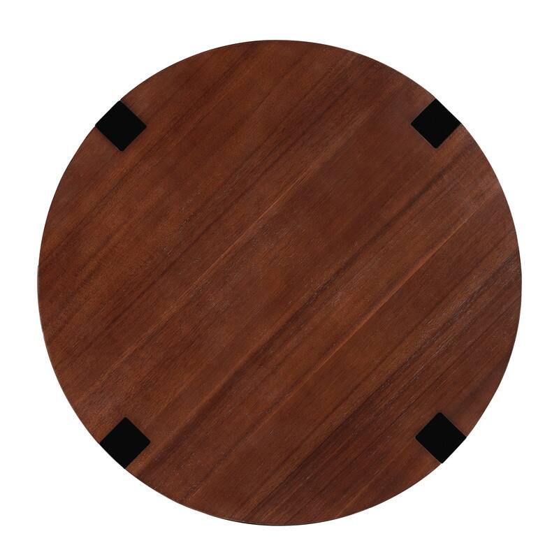 Solid Wood Side Table – Available in Brown & Black Finishes‌ - 22.25in. W X26.06in.DX22.25in. H