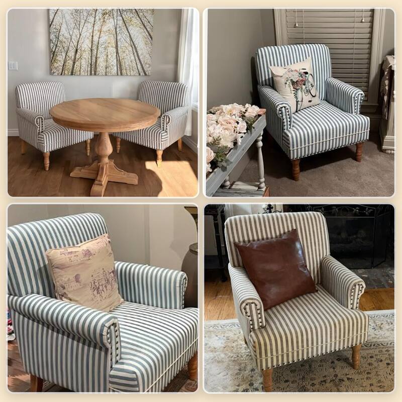 Upholstered Accent Sofa Linen Club Chair with Legs for Living Room