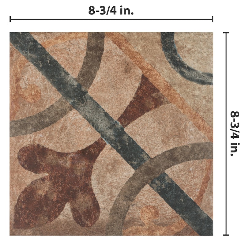 Merola Tile Americana Cleveland 8-3/4" x 8-3/4" Porcelain Floor and Wall Tile