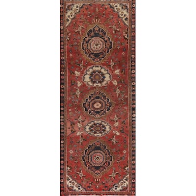 Pink Tabriz Persian Vintage Runner Rug Hand-knotted Wool Carpet - 3'2"x 10'0"