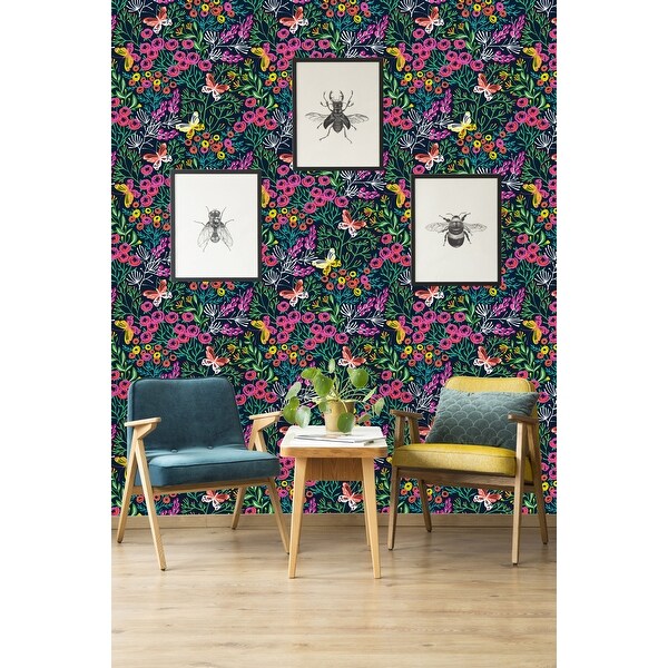Vibrant Poppy Flowers Peel and Stick Wallpaper - Overstock - 32616742