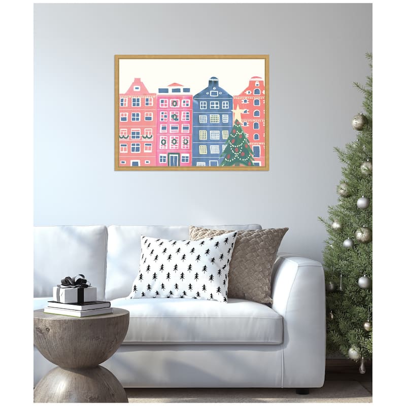 Kate and Laurel Framed Canvas Festive Home by Teju Reval