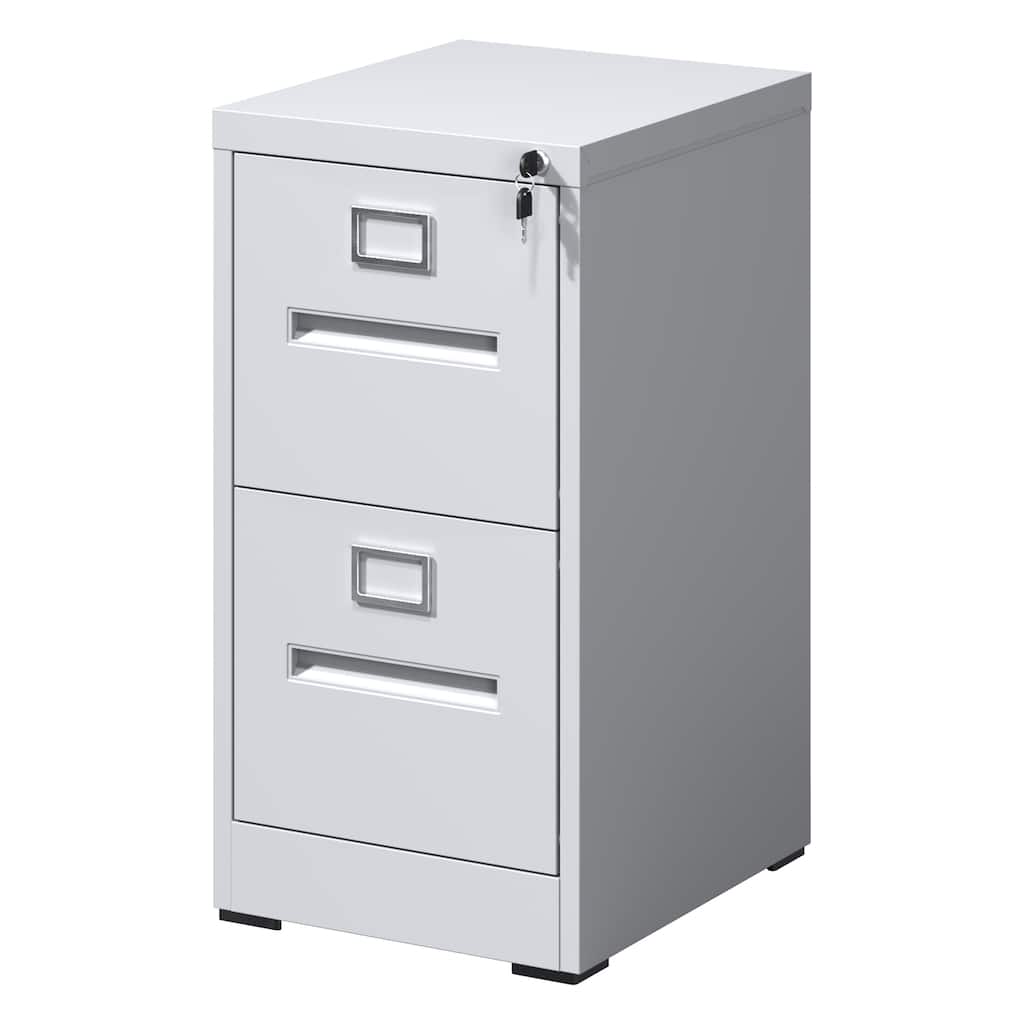 2 Drawer File Cabinet with Lock Metal Vertical File Cabinet Office Home, A4 Legal/Letter Size Narrow File Cabinet Locked