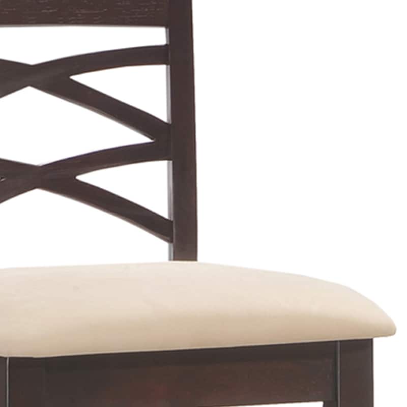KD Furnishings Moss Heather Seat Wood Double Crossback Counter-height Stools (Set of 2)
