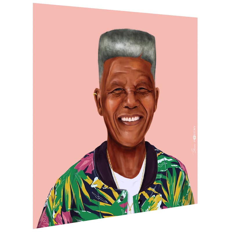 Empire Art Direct Hip Nelson Mandela Printed Tempered Glass Wall Art - Multi-Color