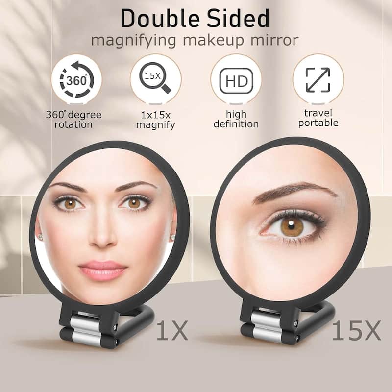 15.43 x 10.24 x 2.13 3 Color Lighting Dimmable Cosmetic Mirror