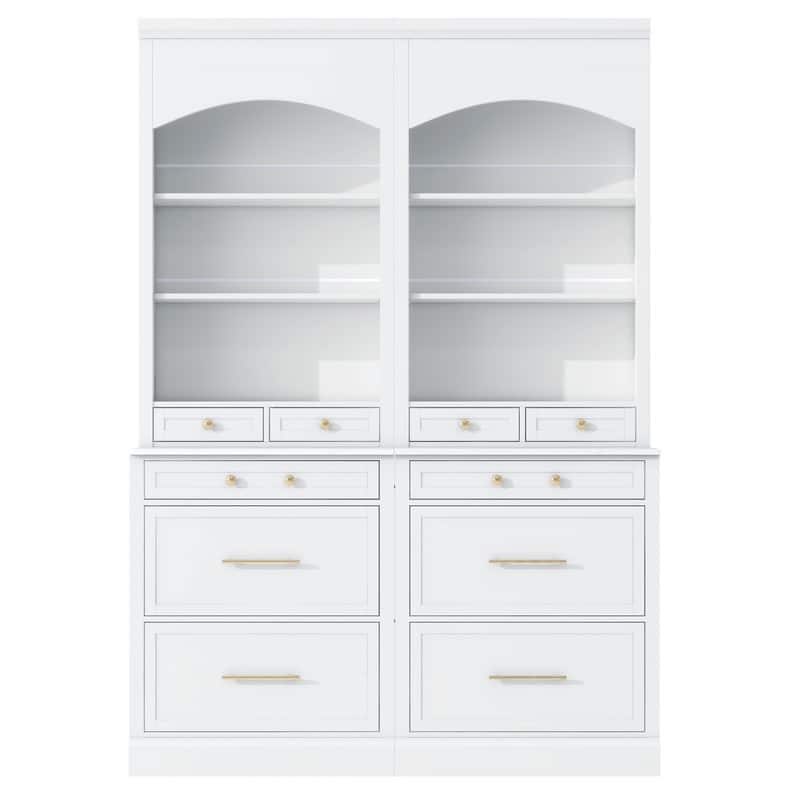 Freestanding Kitchen Pantry Cabinet Combo/Single Kitchen Pantry, Tall Kitchen Hutch with Storage Drawers and Adjustable Shelf