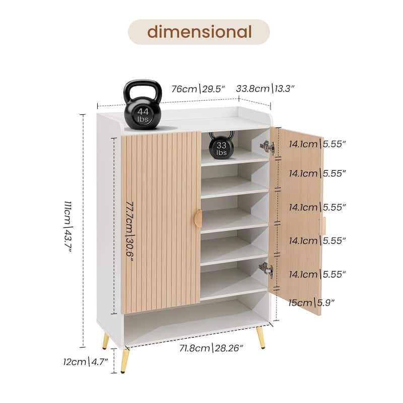 SUNBURY Modern 5-Tier Shoe Storage Cabinet,20 Pairs Shoe Rack with Adjustable Shelves for Entryway, Hallway