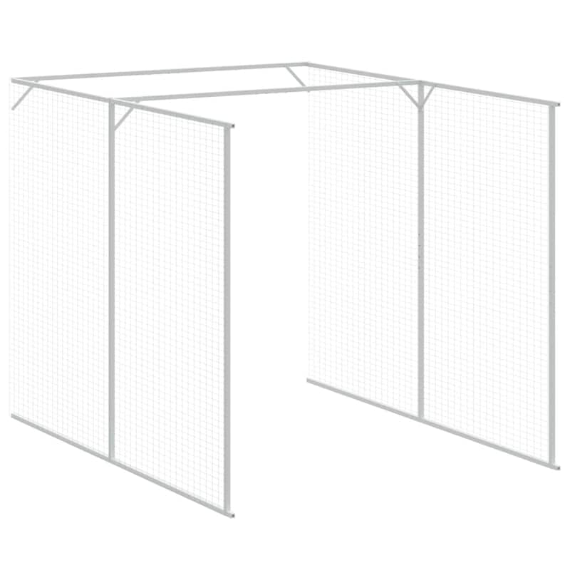 vidaXL Dog House Outdoor Dog Kennel Crate Shelter with Run Galvanized Steel - 65" x 420.1" x 71.3" - Anthracite