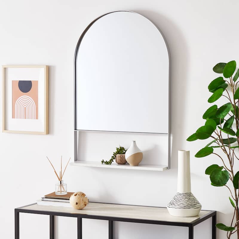 SAFAVIEH Yajaira 24 x 36-inch Arch-Crowned Top Mirror - Silver - 24Wx4Dx36H