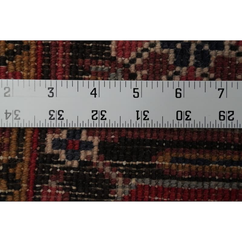 Hand Knotted Oriental 100% Wool Carpet Traditional Floral Red Heriz Area Rug - 11' 2'' X 8' 3''