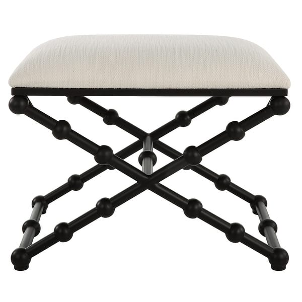 slide 2 of 6, Upholstered Rectangular Bubble Legs Small Bench - 23.5" - Black