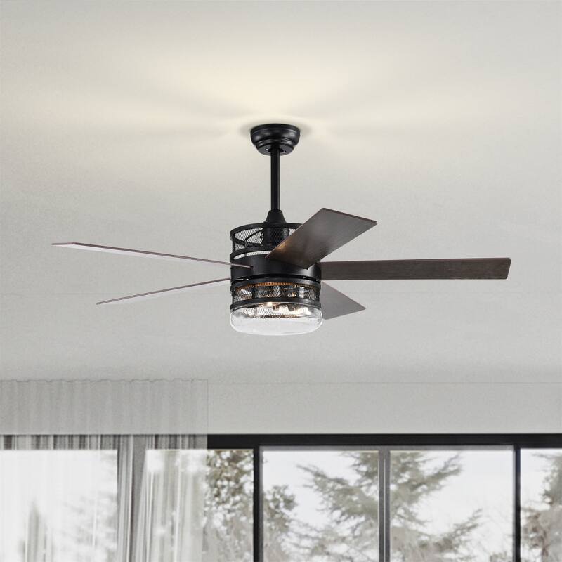 52-inch 5-blade Lighted Ceiling Fan - Matte Black