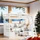 preview thumbnail 2 of 6, Twin Loft Bed With Storage Shelves, Drawers, Seat and Desk, Grey