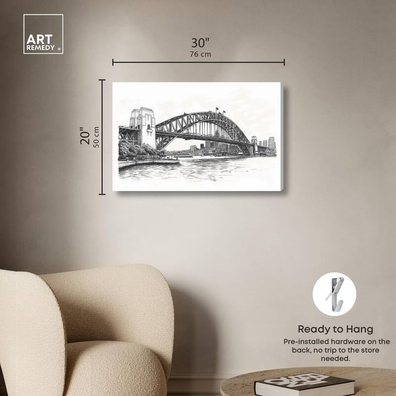 Lines of the Bridge Canvas by Art Remedy, Gallery Wrapped