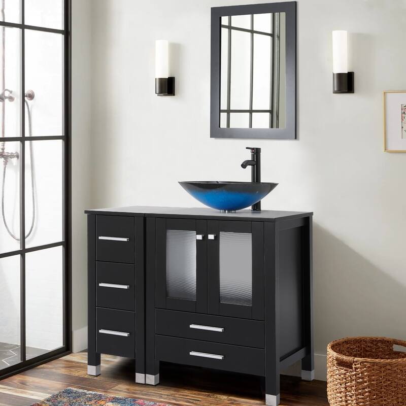 36" Bathroom Vanity with Sink Set Side Cabinet