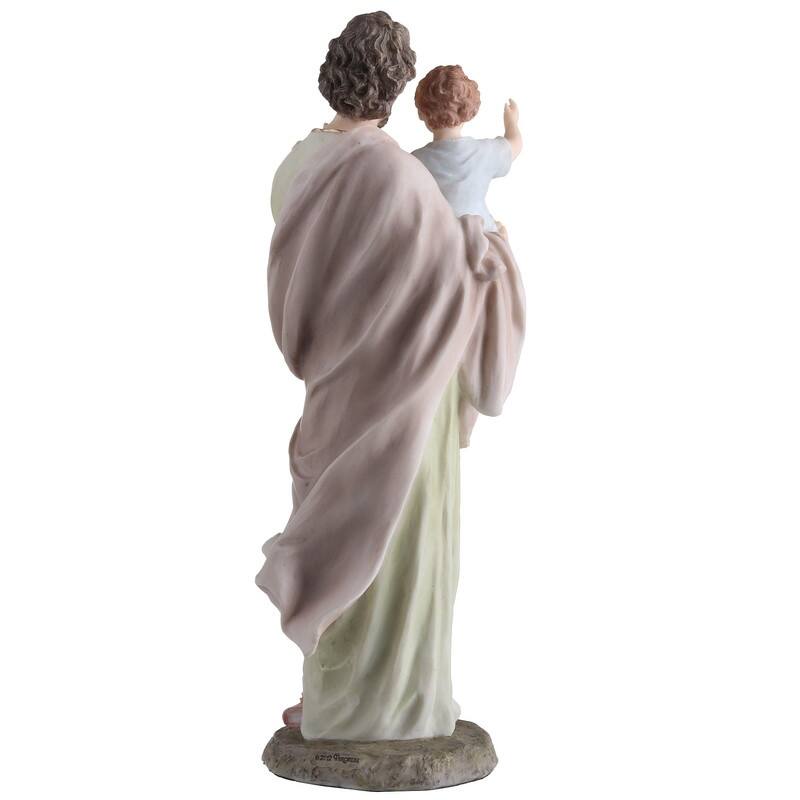 8.27 inches Height Polyresin Saint Joseph Holding Baby Jesus Multicolor Finish Figurine