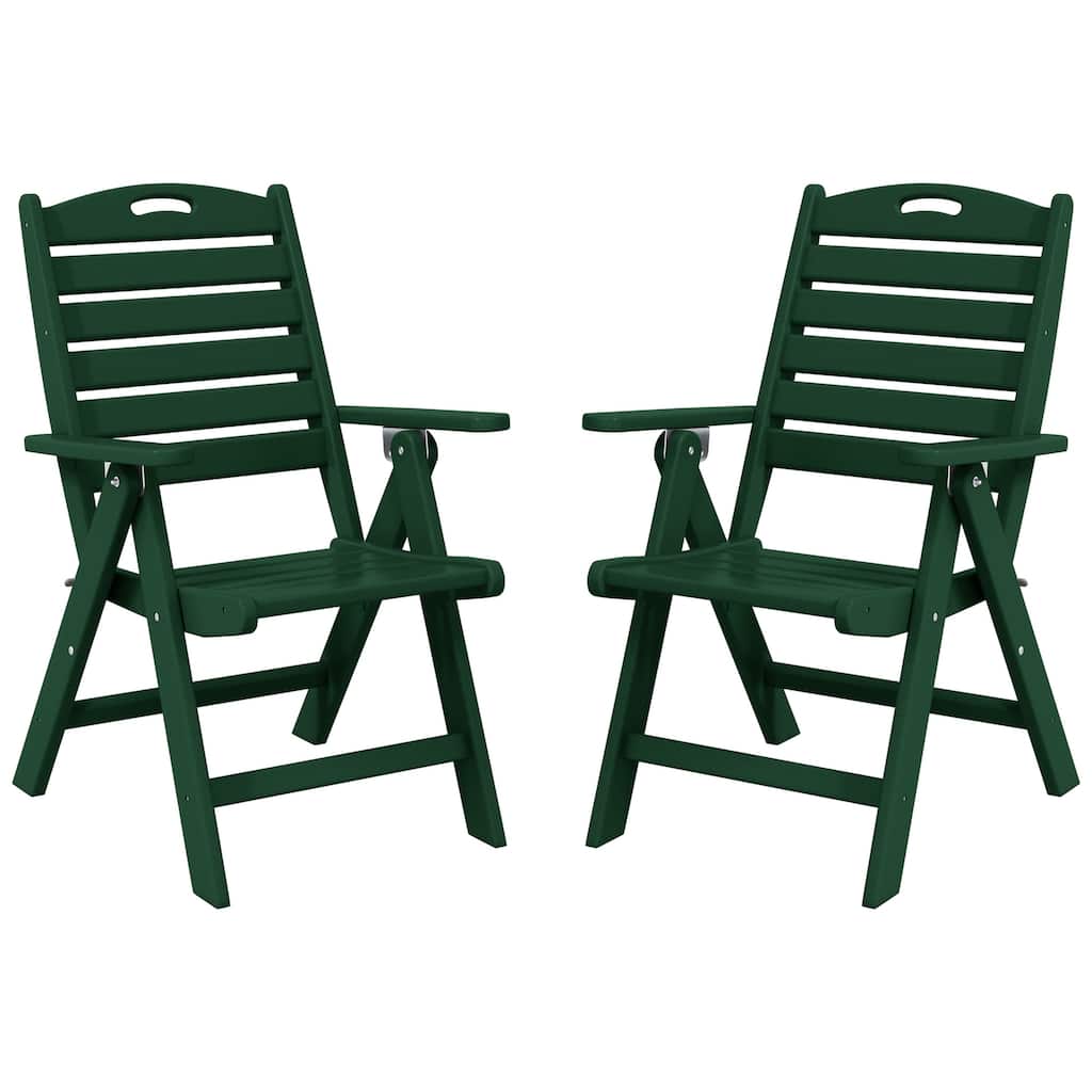 Coastline Patio Folding Highback Dining Chair Set of 2