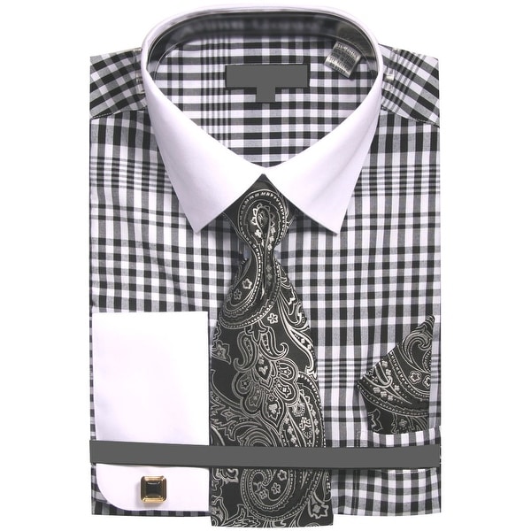 black and white plaid dress shirt