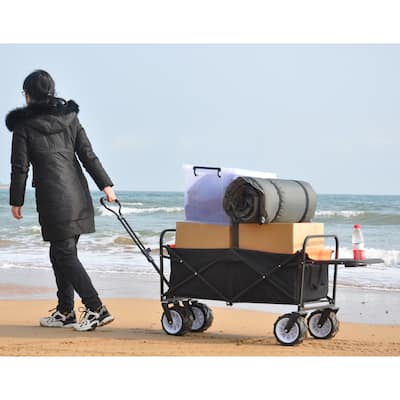 Heavy-Duty All Terrain Steel Utility Wagon,Portable Hand Cart