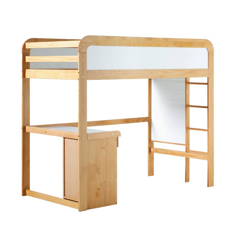 Walker Edison Twin Loft Bed with Desk