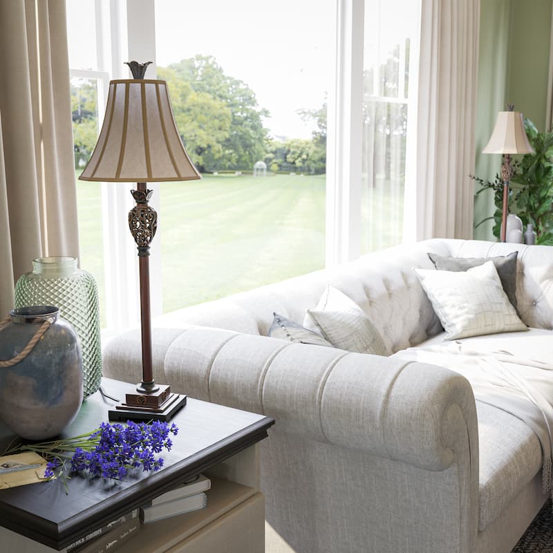 Kenroy Home Iron Lace Table Lamp - Golden Ruby