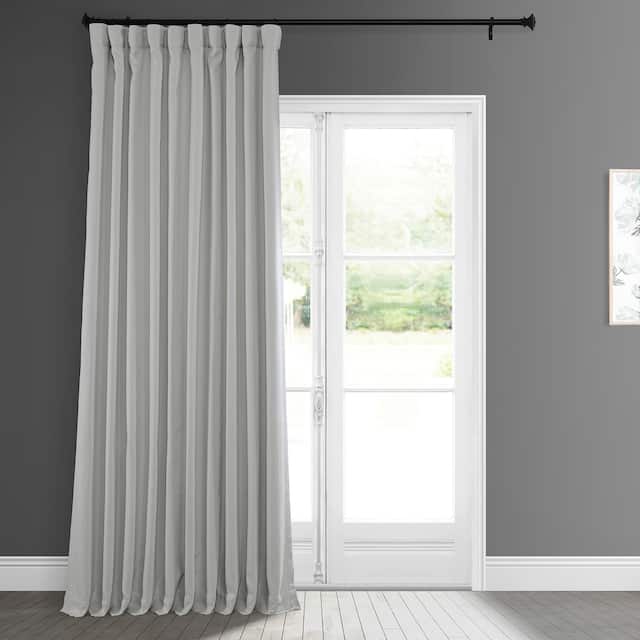 Exclusive Fabrics Faux Linen Extra Wide Room Darkening Curtain Panel