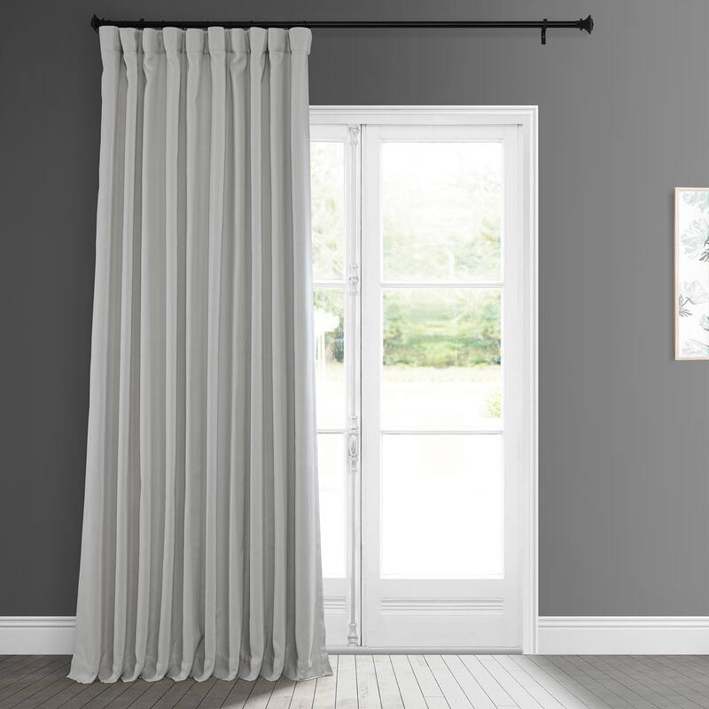 Exclusive Fabrics Faux Linen Extra Wide Room Darkening Curtain Panel