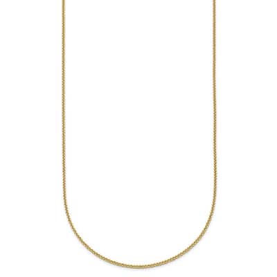 Curata Italian 14k Yellow Gold 0.7mm Diamond Cut Wheat Chain Necklace (Lobster)
