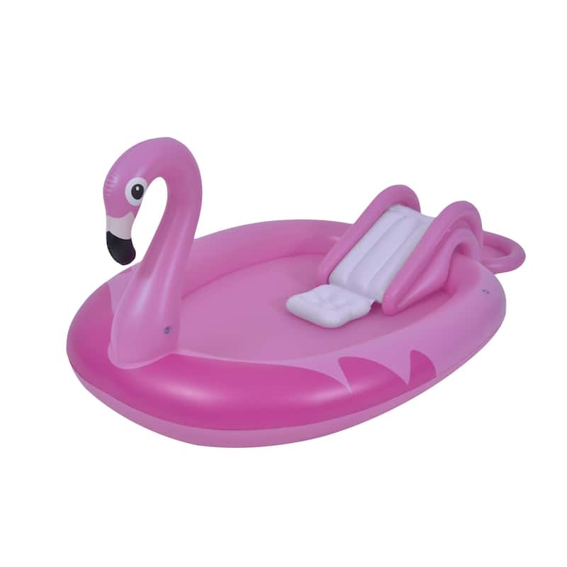 83" Inflatable Pink Flamingo Kiddie Pool with Sprayer