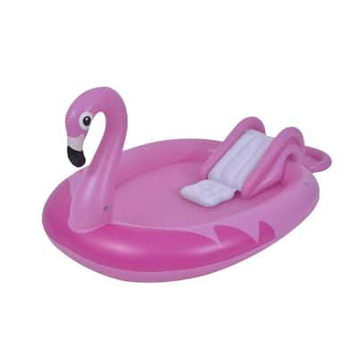 83" Inflatable Pink Flamingo Kiddie Pool with Sprayer