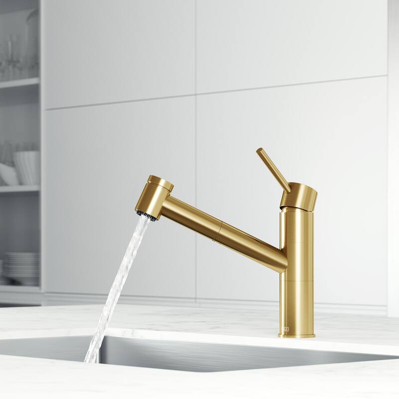 VIGO Branson 9" H Single Handle Pull-Out Sprayer Kitchen Faucet