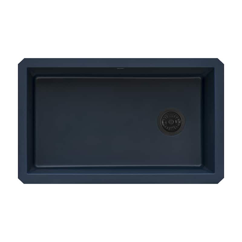 Ruvati 32 x 19 inch Undermount Granite Composite Kitchen Sink - Catalina Blue - RVG2033LU