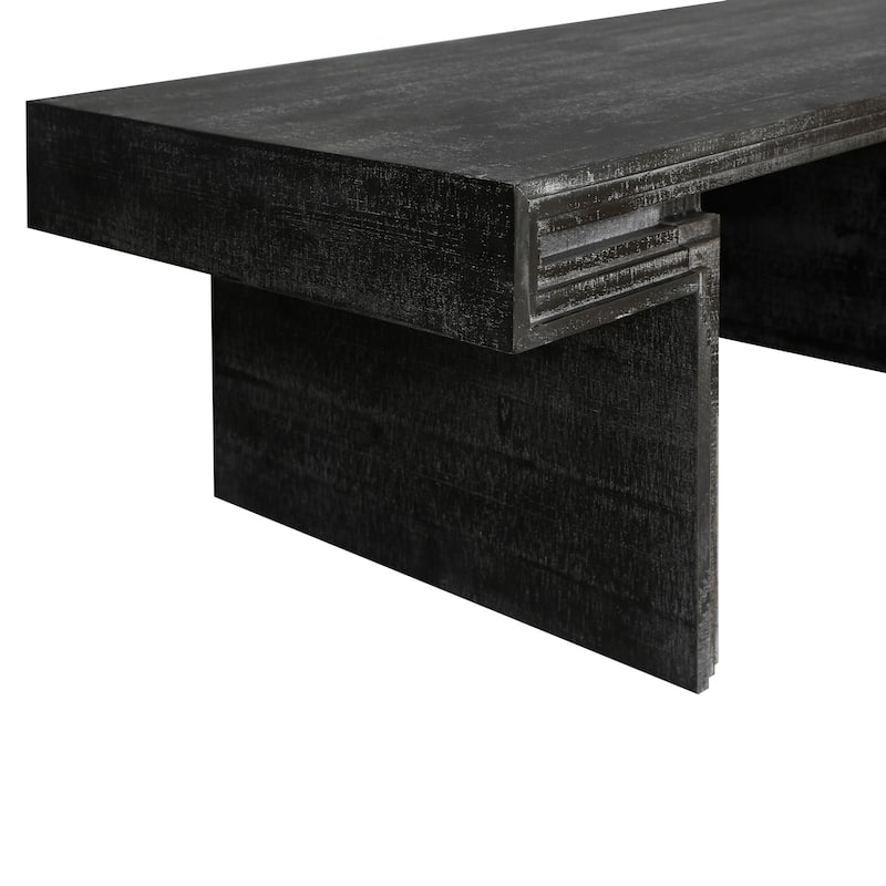 Vintage Industrial Coffee Table,Premium Reclaimed Wood Texture Rectangular Design, Double-Tier Structure with Rustic Finish