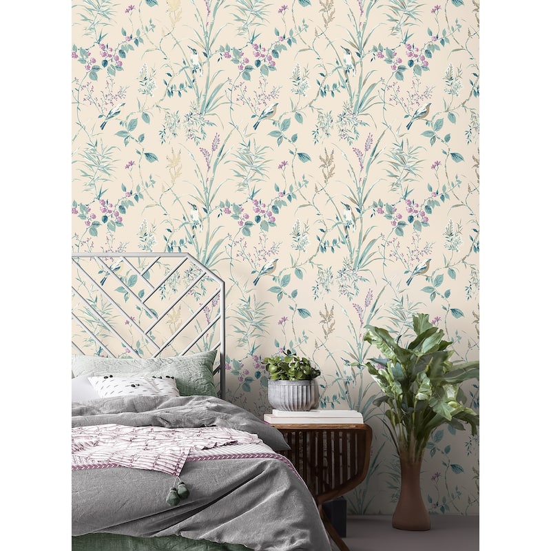Fine Decor Mariko Teal Botanical Wallpaper